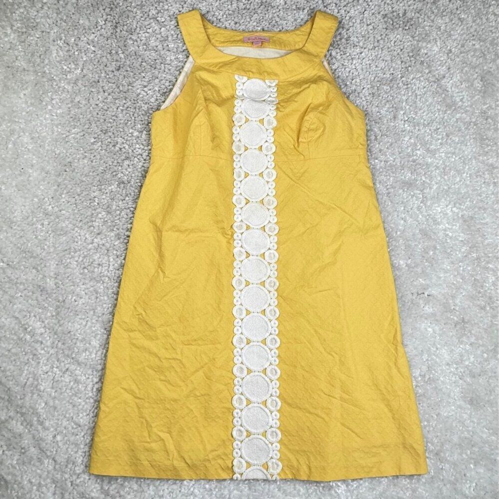 Lilly Pulitzer Jacqueline Shift Dress Sunglow Yelllow - Picture 2 of 9